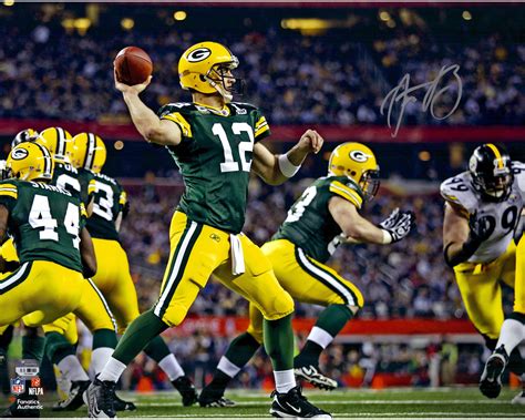 Aaron Rodgers Green Bay Packers Autographed 16" x 20" Super Bowl XLV ...