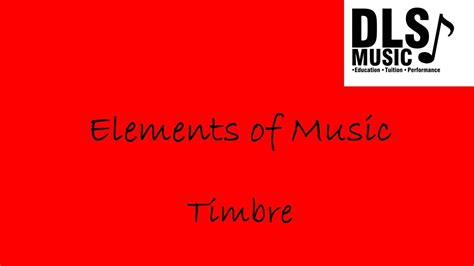 Timbre - Elements of music explained - YouTube