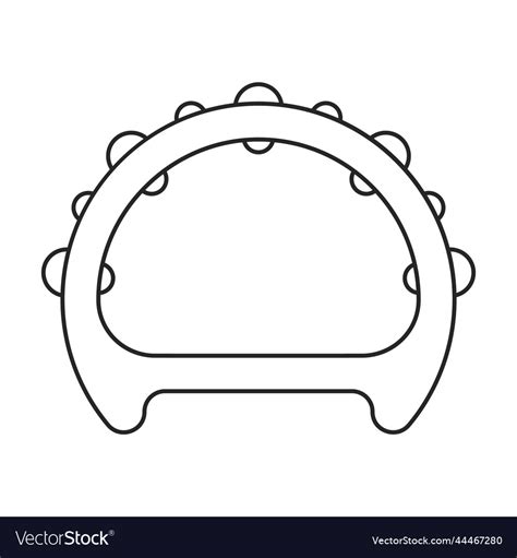 Tambourine outline icon drum Royalty Free Vector Image