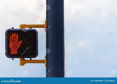 A Orange Pedestrian Crossing Signal. Stock Photo - Image of indicating ...