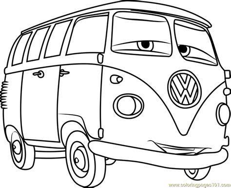 Fillmore from Cars 3 Coloring Page for Kids - Free Cars 3 Printable Coloring Pages Online for ...