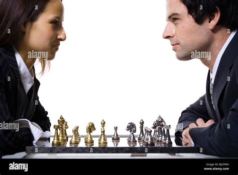 Man and woman Playing Chess Stock Photo - Alamy