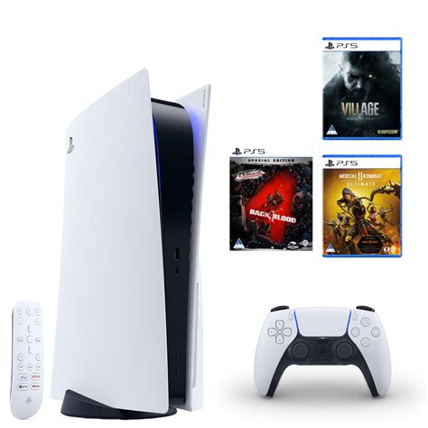 Sony Playstation 5 Bundle Disk Version – White – 3 Games – Media Remote | Buzzme Cellular