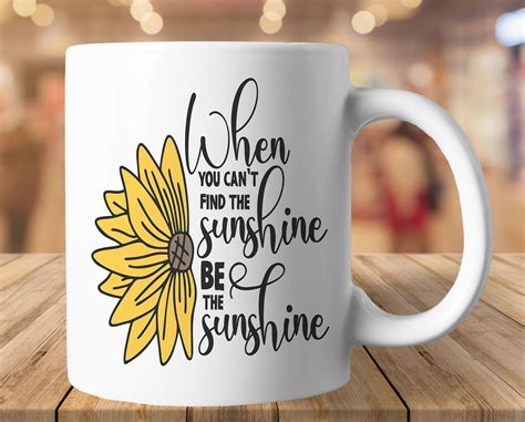 Sunflower Mug Be the Sunshine Coffee Mug Inspirational Mugs - Etsy ...