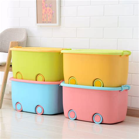 Factory made Plastic Storage Box With Wheels, Colorful storage container - Buy Plastic Storage ...