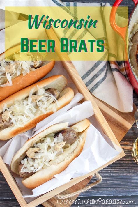 Wisconsin Beer Brats. Simmered brats in beer with thinly sliced onions ...