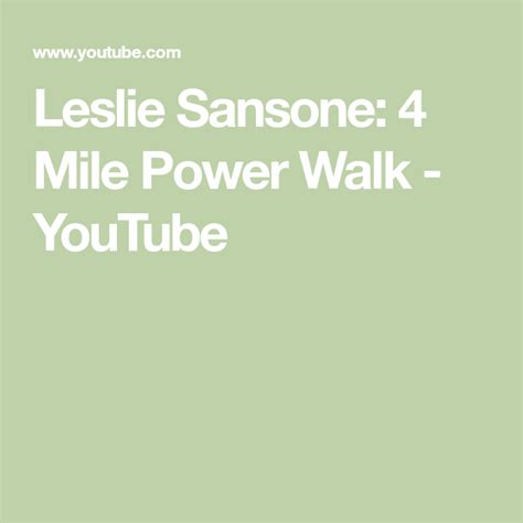 Leslie Sansone: 4 Mile Power Walk - YouTube | Leslie sansone, Leslie, Power