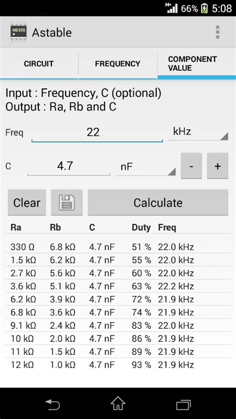 Timer IC 555 Calculator - Android Apps on Google Play