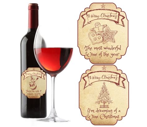 Funny wine labels christmas Set of 10 printable wine bottle | Etsy