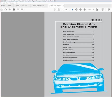 1990-2004 Pontiac Grand Am Collision Repair Manual Instant - PDF ...