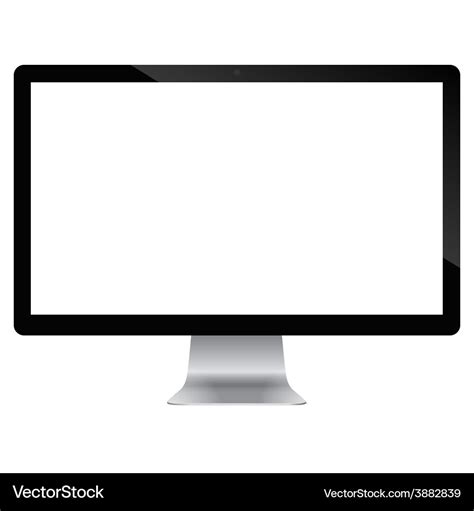 Computer display with blank white screen Vector Image