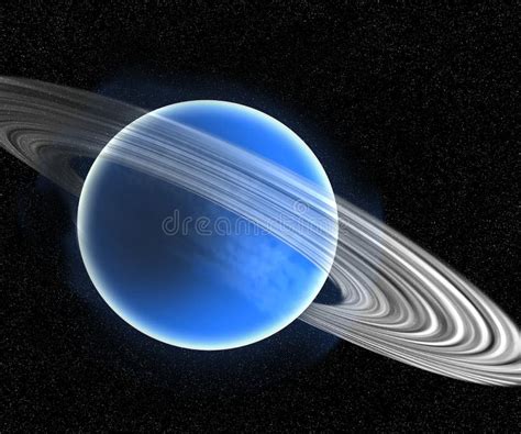 Neptune with Her Rings and Blue Color in Deep Space Stock Illustration ...