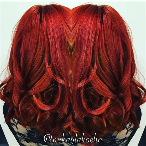 Fire engine red! | Hair styles, Long hair styles, Hair