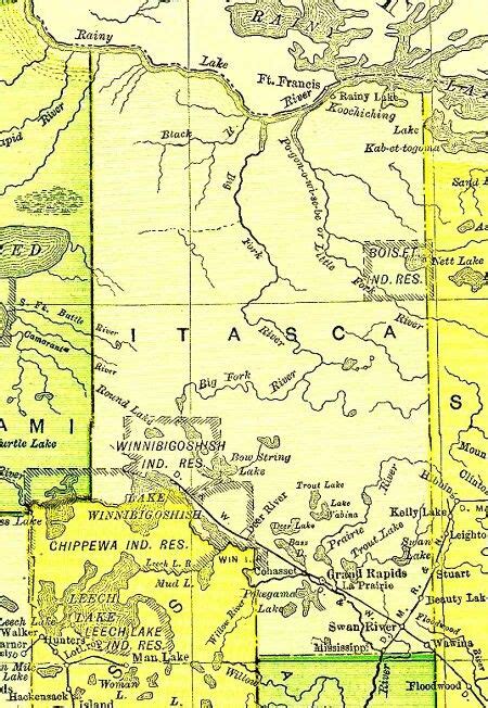 Map Of Itasca County, Minnesota 1895 | Forked river, Itasca, Lake