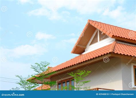 Gable Roof of Tropical Home Stock Photo - Image of style, home: 42948818