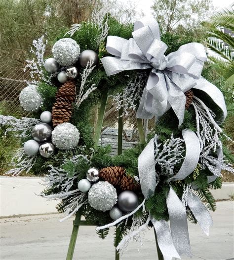 Silver magical Christmas Wreath in Los Angeles, CA | Floral Design by ...