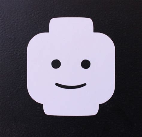 Brick Head LEGO R Head Sticker White