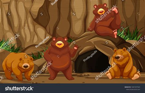 562 Cartoon Bear Cave Images, Stock Photos & Vectors | Shutterstock