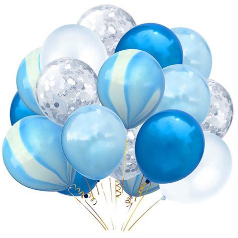 [33% OFF] 20 PCS Latex Confetti Balloons Blue For Party Wedding ...