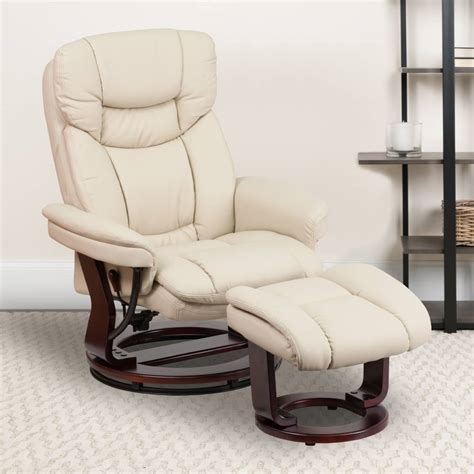 DIONYSUS Contemporary Multi-Position Recliner and Curved Ottoman with ...