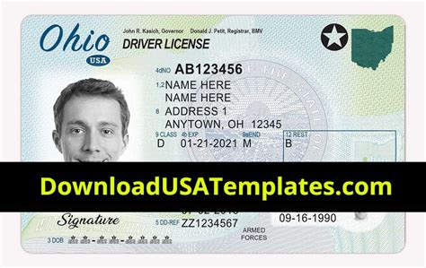 Ohio Driver License Psd | Oh Driving License Editable Template with ...