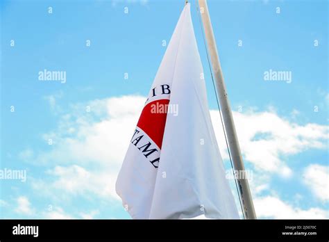 Minas Gerais state flag - red color and horizontal white background ...