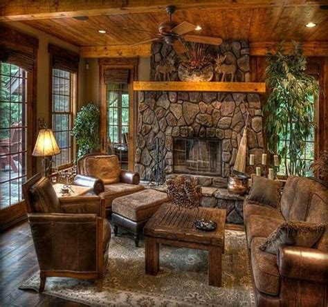 Beautiful | Cabin living room, Rustic chic living room, Log cabin living