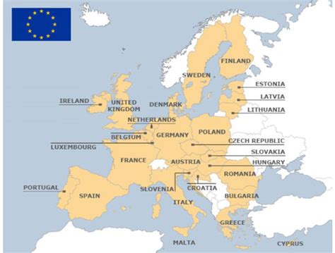 Map of the European Union at 1 January 2019. Source: BBC News ...