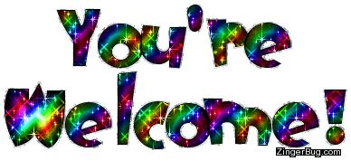 You're Welcome Rainbow Glitter Text Glitter Graphic, Greeting, Comment ...