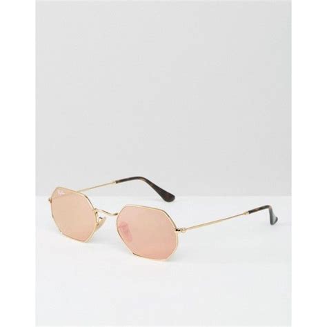 Ray-Ban Hexagonal Sunglasses in Classic Gold with Rose Gold Lens ($180 ...