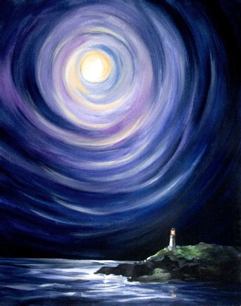 Moon Landscape Painting at PaintingValley.com | Explore collection of ...