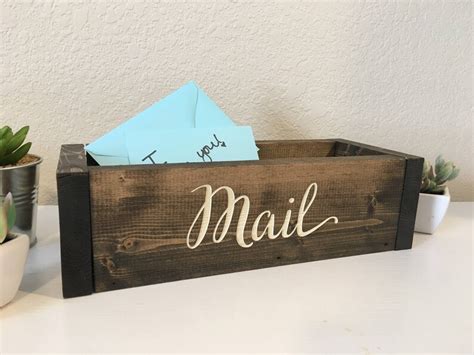 Mail Organizer Mail Holder Rustic Wooden Mail Holder - Etsy