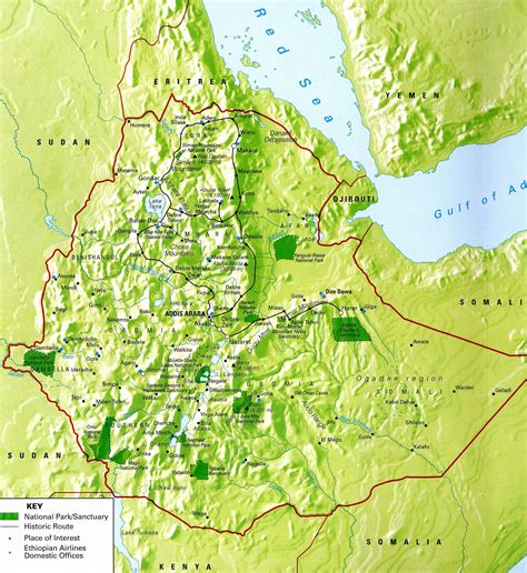 Ethiopia National Parks Map • mappery