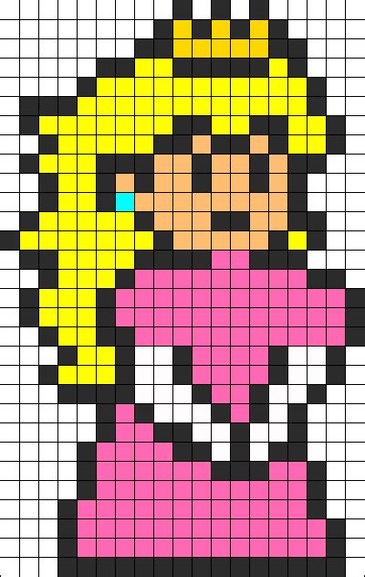 Princess Peach Perler Bead Pattern | Bead Sprites | Characters Fuse ...