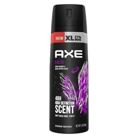 AXE Dual Action Body Spray Deodorant Excite, 5.1 oz - Walmart.com ...