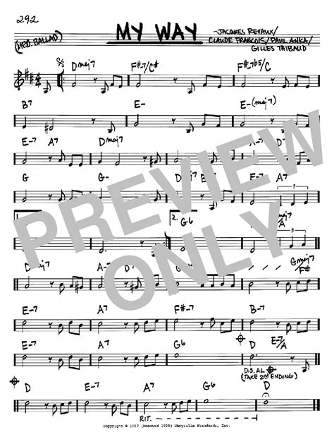 My Way sheet music by Paul Anka (Real Book - Melody & Chords - Bb Instruments – 61583)