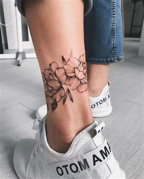 40 Gorgeous And Stunning Ankle Floral Tattoo Ideas For Your Inspiration ...