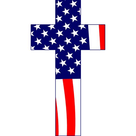 American Flag Cross 5" Sticker | USAMM