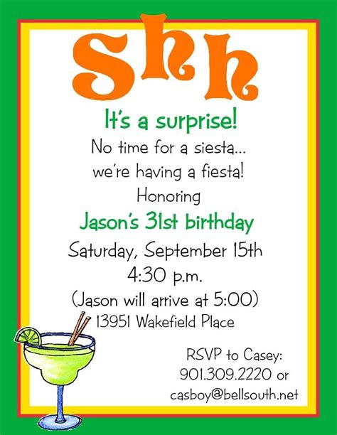 Free Printable Invitation Surprise Party