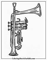 Trumpet Coloring Pages Free Downloads  Sheets For Kids sketch template