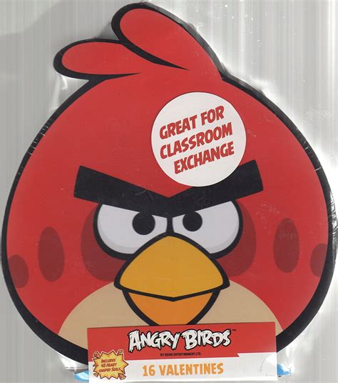 Angry Birds Valentine Cards with Stickers for Kids Classroom Exchange pack of 16 - Walmart.com