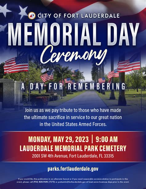 Memorial Day Ceremony at Lauderdale Memorial Park - City of Fort ...