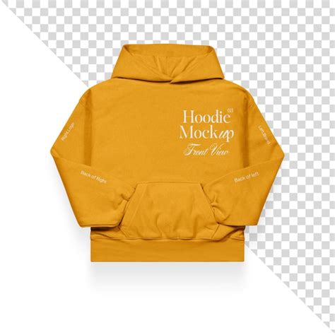 Premium PSD | Hoodie mockup with sleeve goes into the pocket