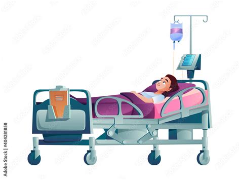 Man In Hospital Bed Cartoon