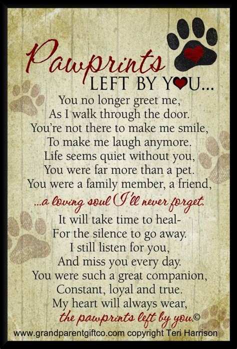 Pet Loss Poem: Pawprints Left by You | The Orange SliceThe Orange Slice