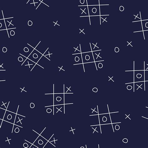 Tic-tac-toe seamless background on dark blue. Vector illustration ...