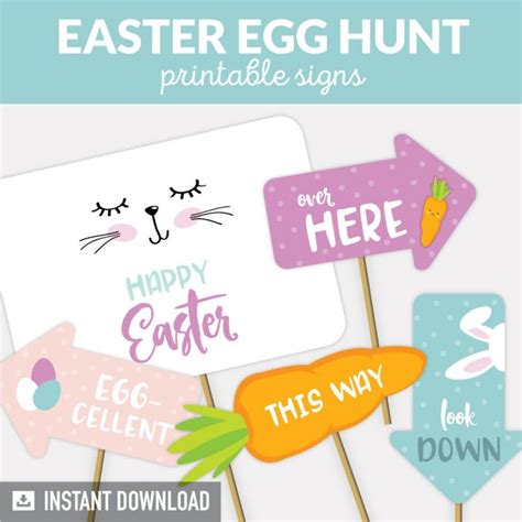 Easter Egg Hunt Signs - Printable PDF - My Party Design