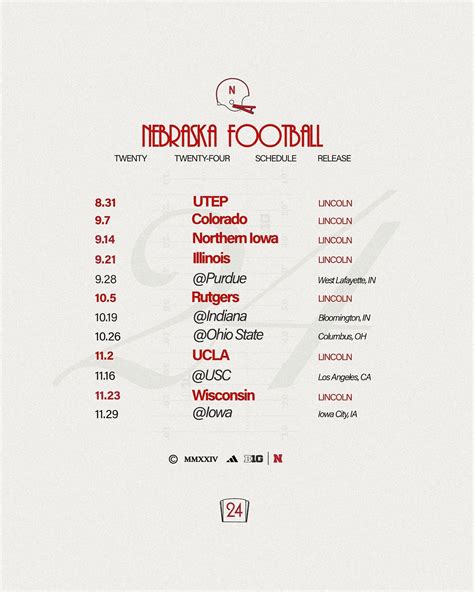 Nebraska Husker Football Schedule 2024 - Karee Marjory