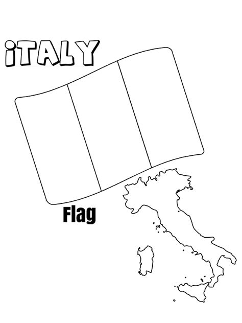 Italy Map and Flag