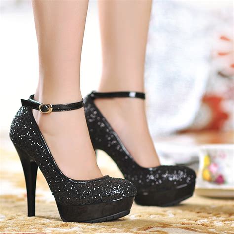 Silver Glitter High Heels on Luulla